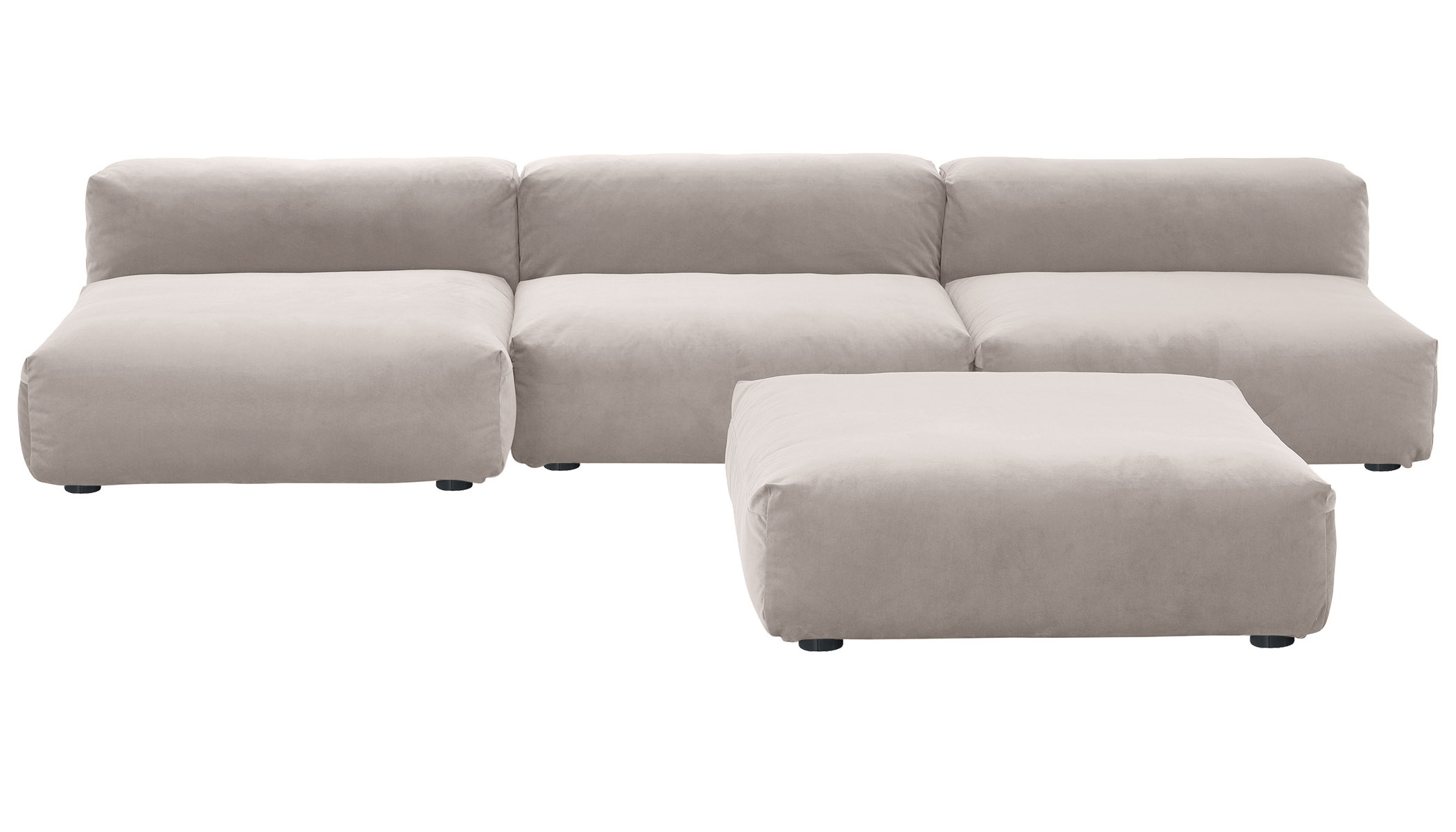  Sofa 2 Large 2 Medium 3 Side Velvet light grey