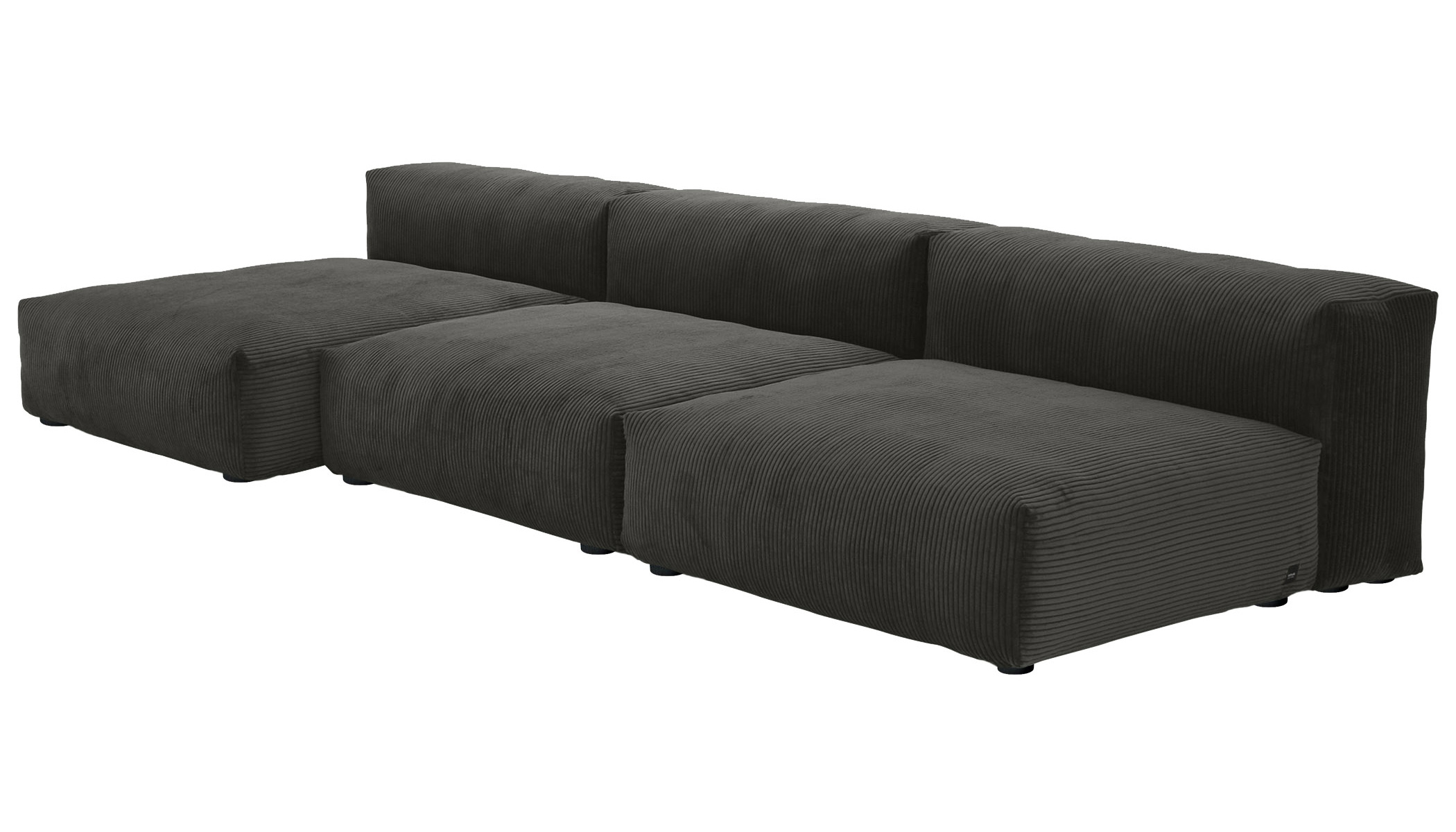  Sofa 1 Large 2 Medium 3 Side  Cord Velours dark grey